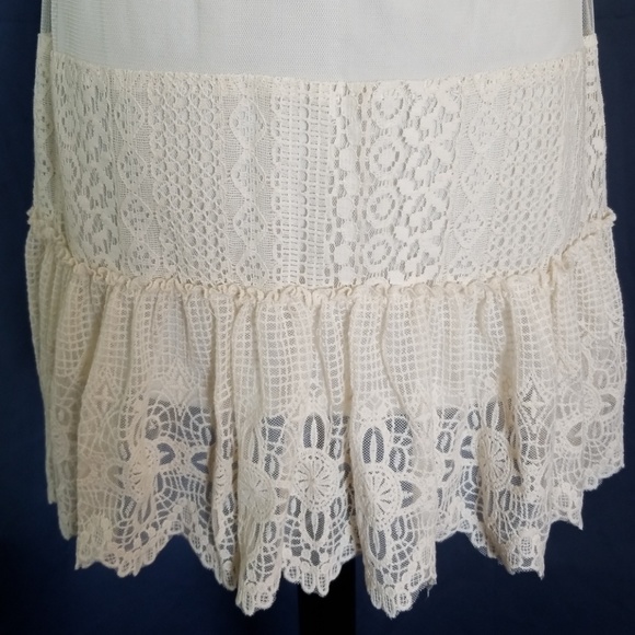 RYU Anthro Antique White Embroidered Lace Dress - Picture 7 of 8